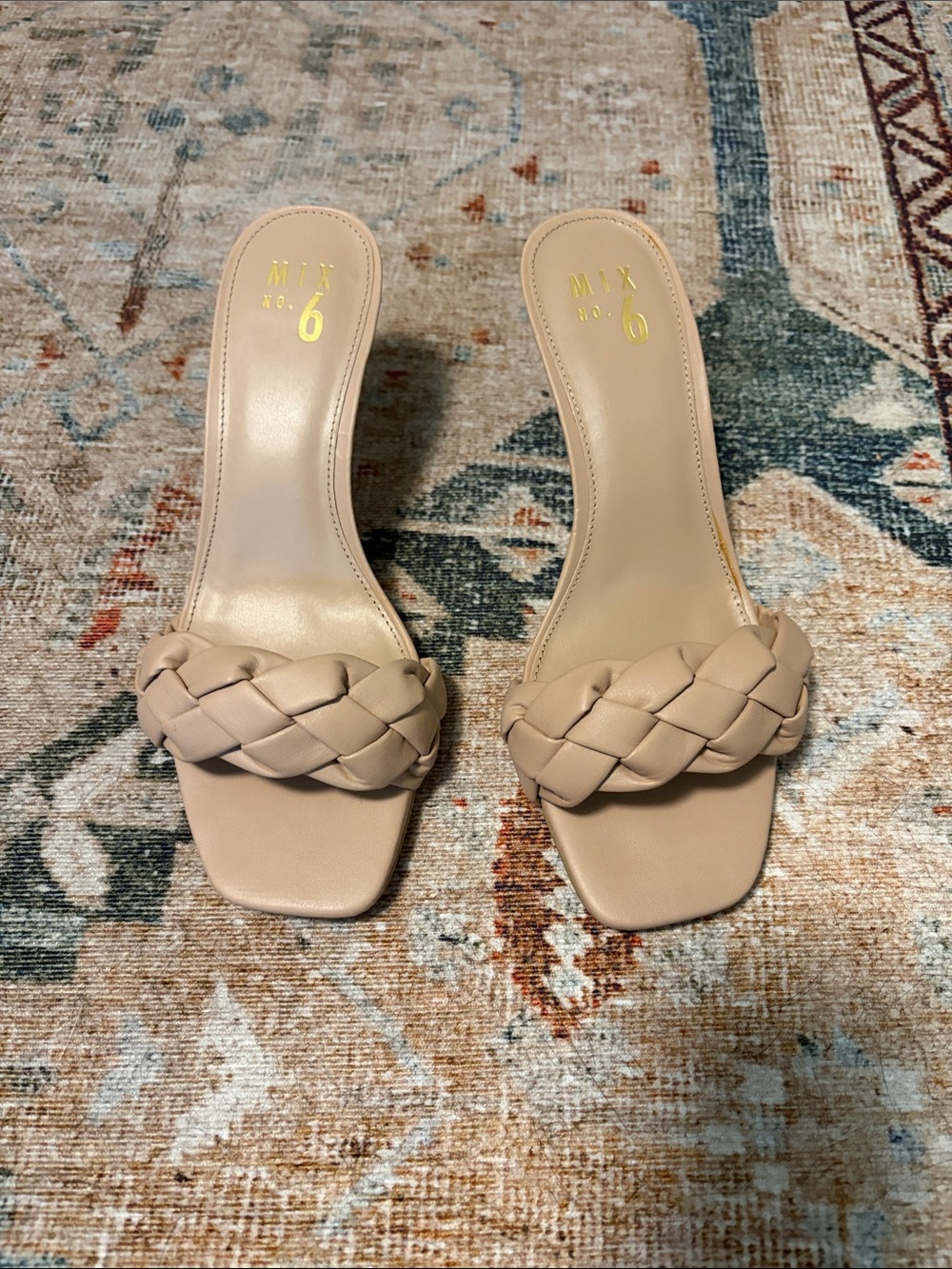 Mix No. 6 Braided Nude Slide Heels